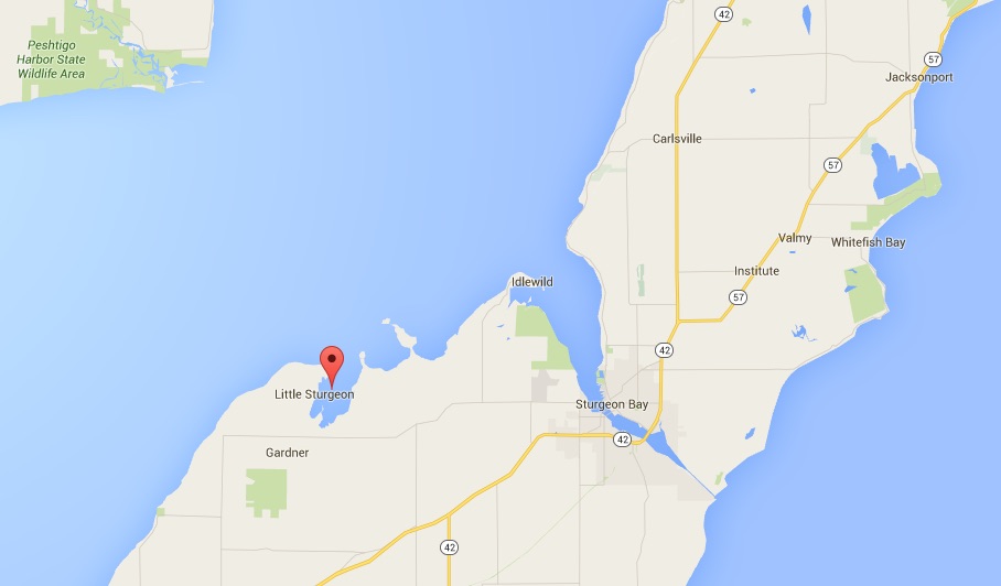 Search area near Little Sturgeon Bay.