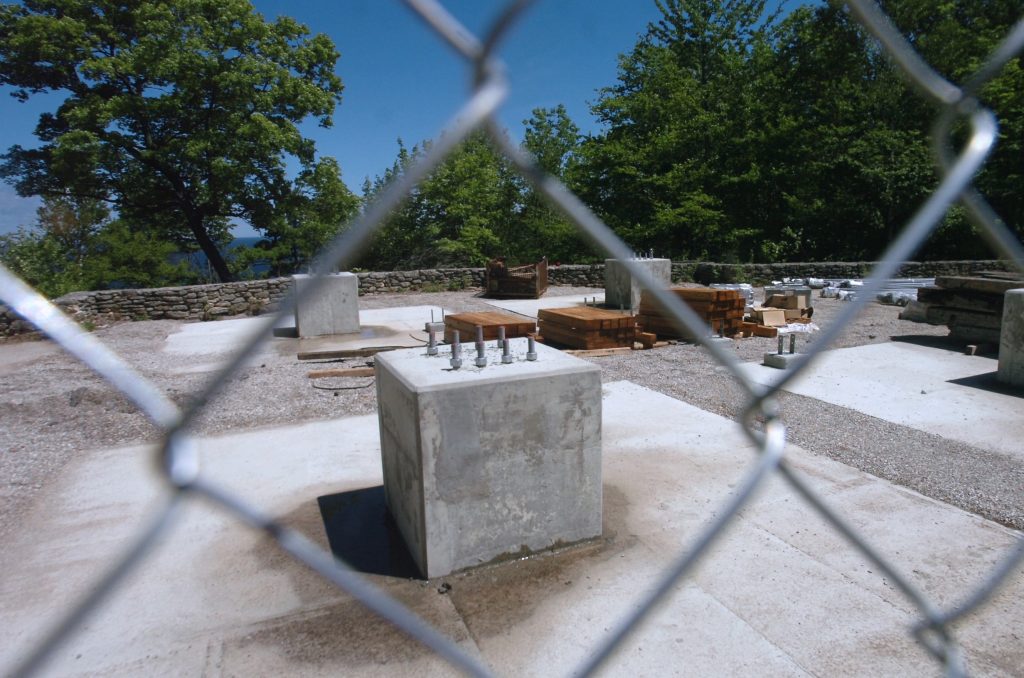 Eagle Tower under construction during the summer of 2020 in Door County's Peninsula State Park. DCSR photo.